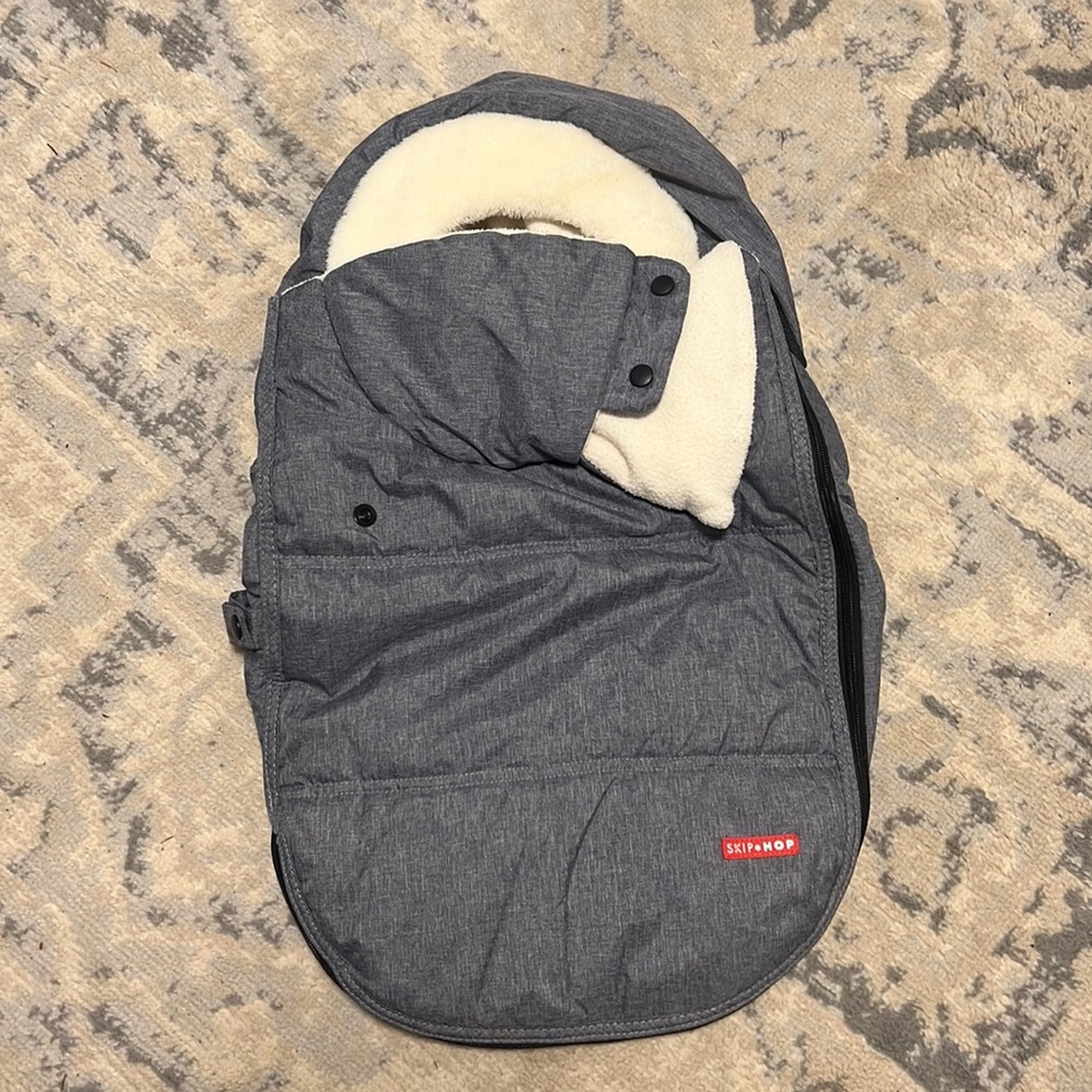 Skip Hop STROLL & GO Car Seat Cover - Heather Gray Warm Winter Fall Baby Infant